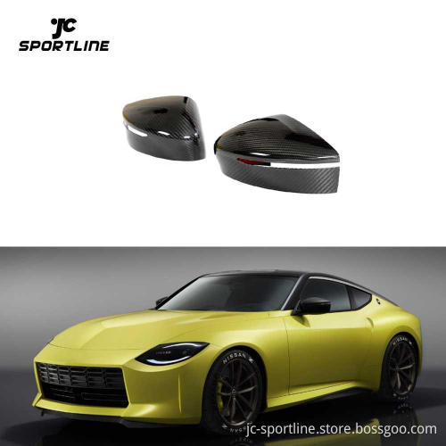 Dry Carbon Fiber Side Rear View Mirror Cover Caps Add-On for Nissan 400Z 2022+